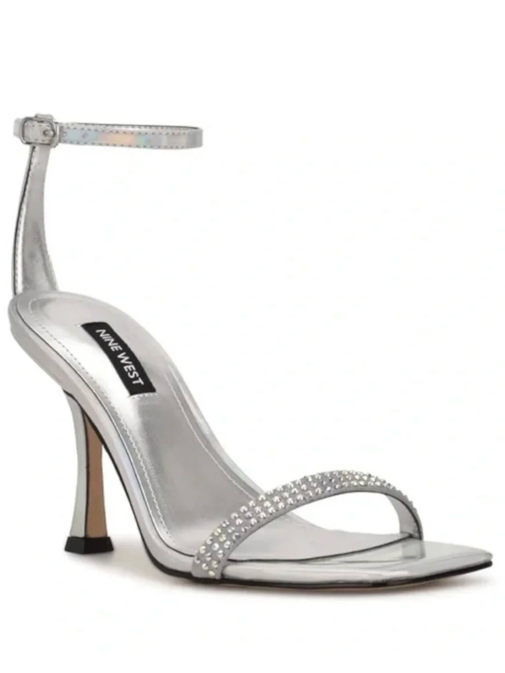 Nine West Yess Ankle Strap Sandal.  AB Crystal